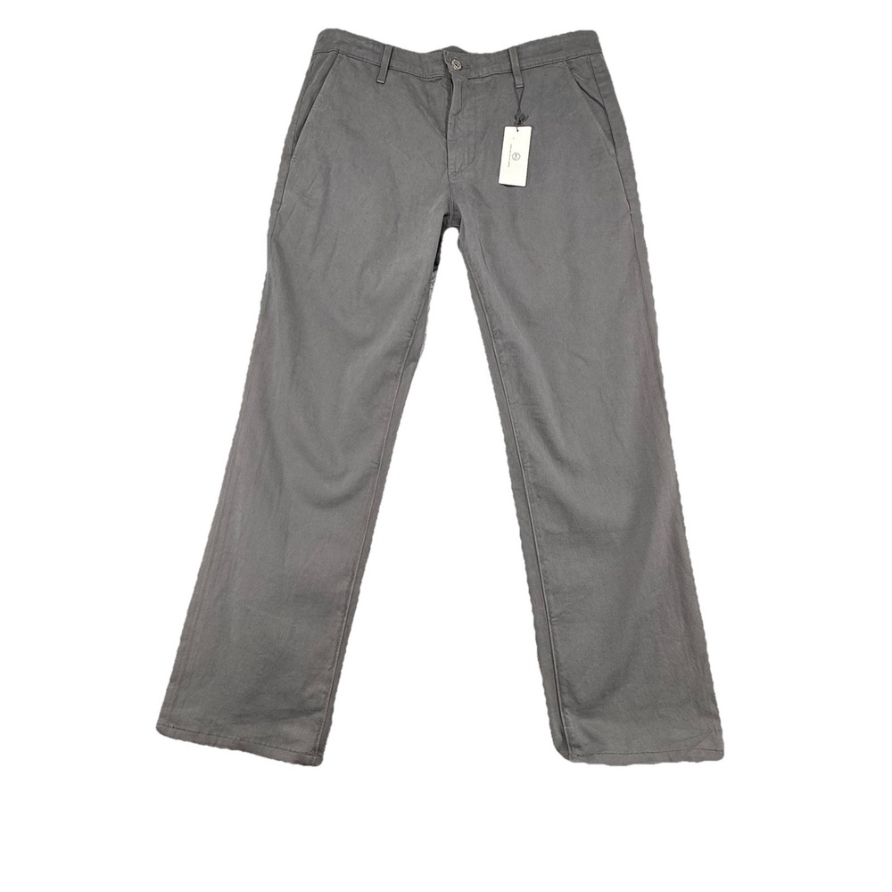 New AG Adriano Goldschmied Lux Khakis Mens 33R Regular Tailored Trousers Gray